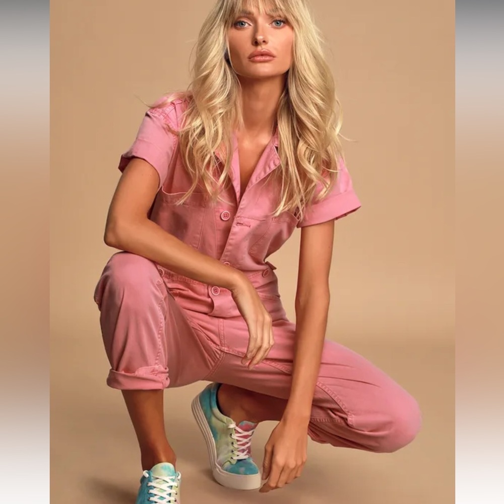 Pistola Grover Washed Pink Utility Jumpsuit